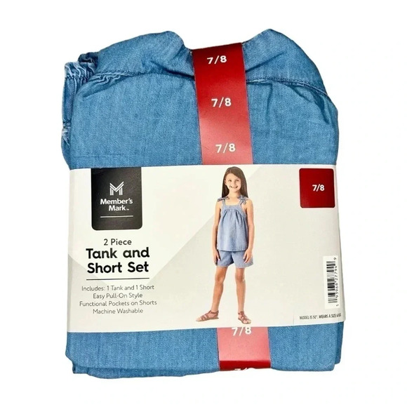 Member's Mark Girl's 2 Piece Tank and Short Set Sizes: 7/8 & 14/16 NWT - Picture 2 of 9